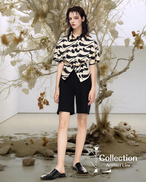 Wave Pattern Short Sleeve Shirt